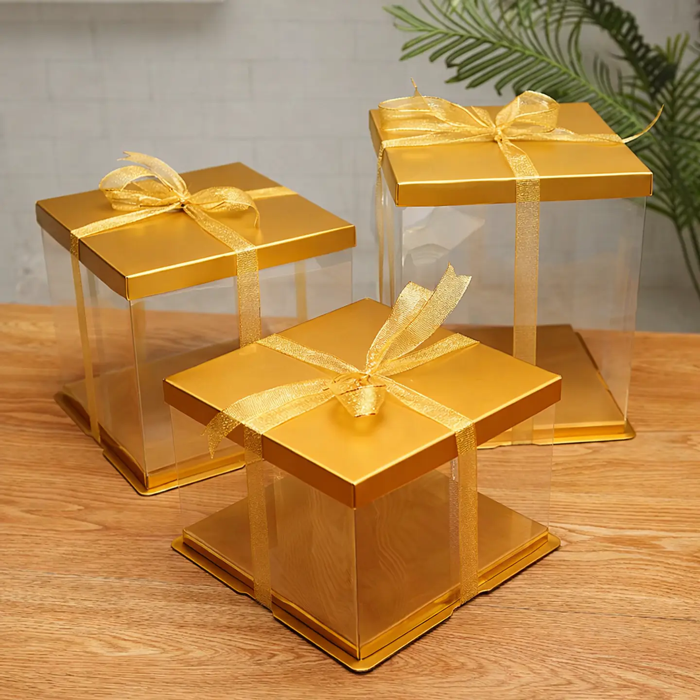 Caja Transparente Cuadrada Para Torta 30x30x30cm 4