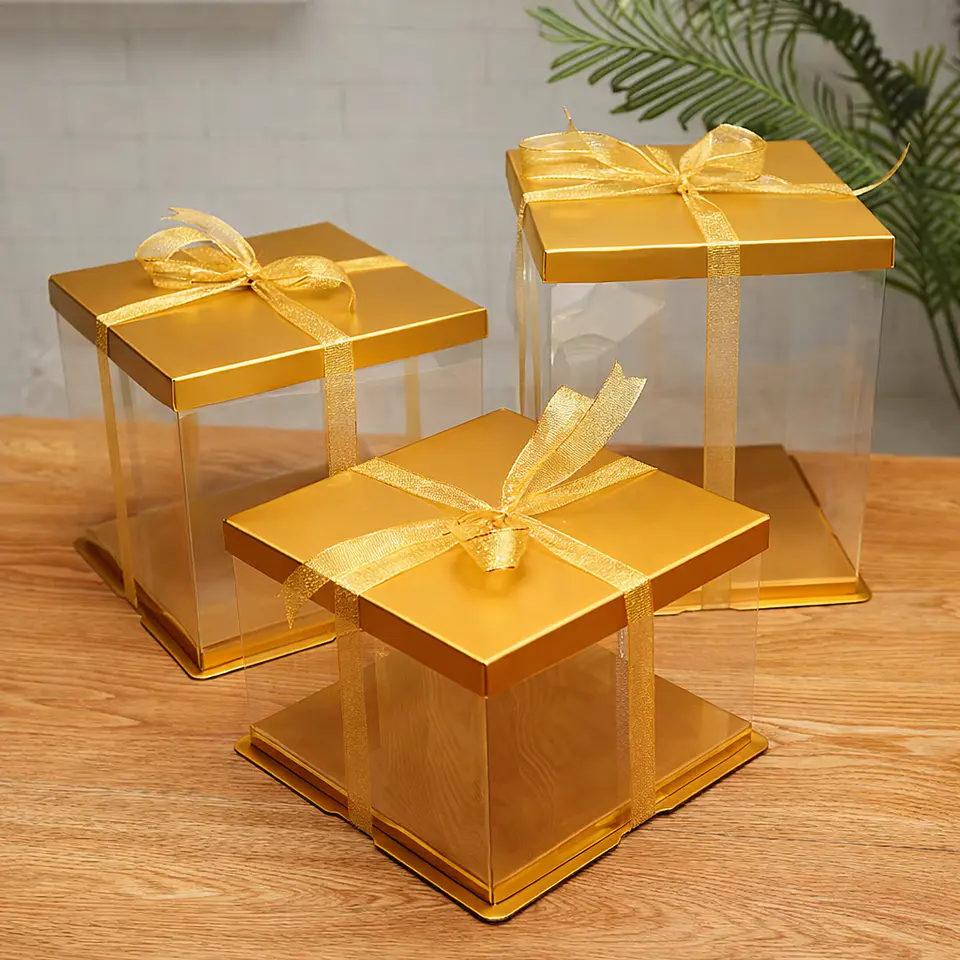 Caja Transparente Cuadrada Para Torta 30x30x30cm 4
