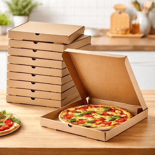 Caja De Pizza Familiar 38x38x4.5 Cm (50 Cajas)