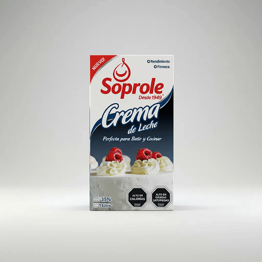 Crema De Leche Soprole 1l Para Batir Y Cocinar 35% Mg