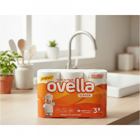 Toalla De Papel Ovella Clásica 3un X 11 Metros