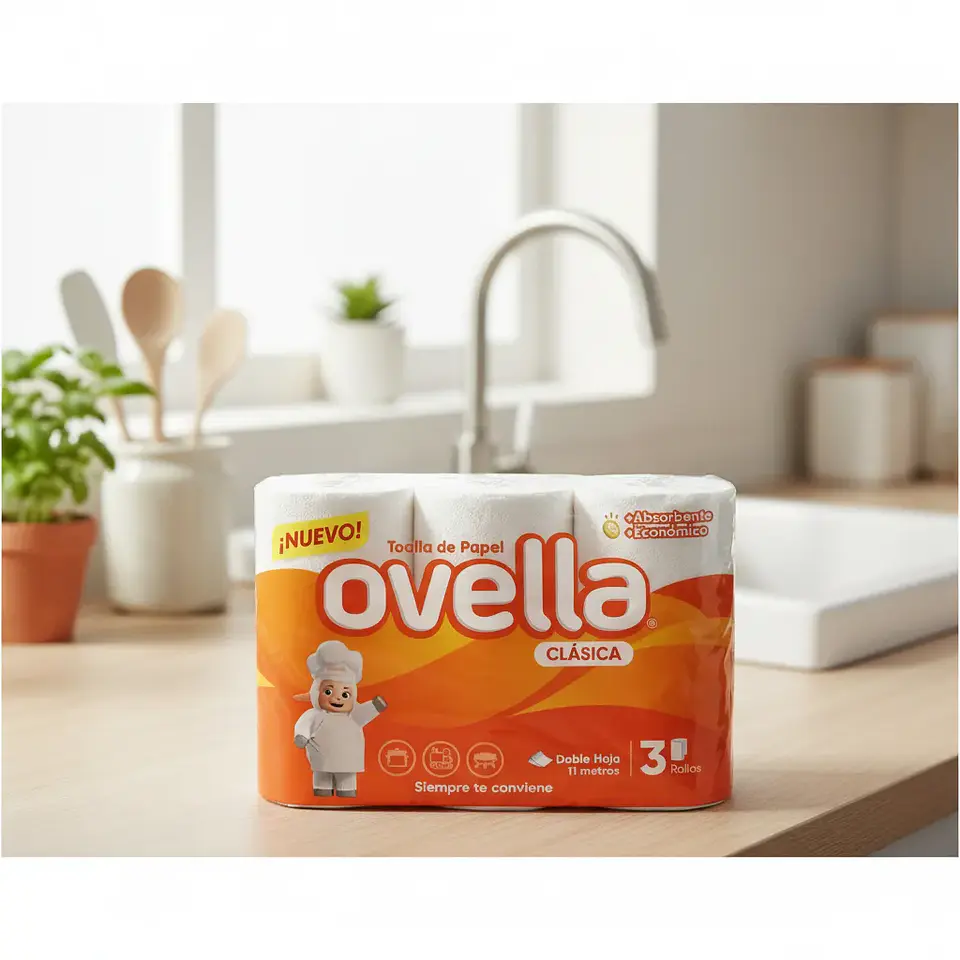 Toalla De Papel Ovella Clásica 3un X 11 Metros 2