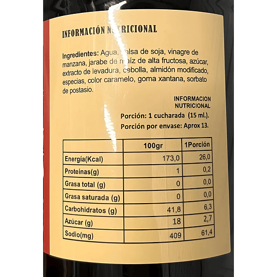 Salsa Teriyaki Botella 200ml