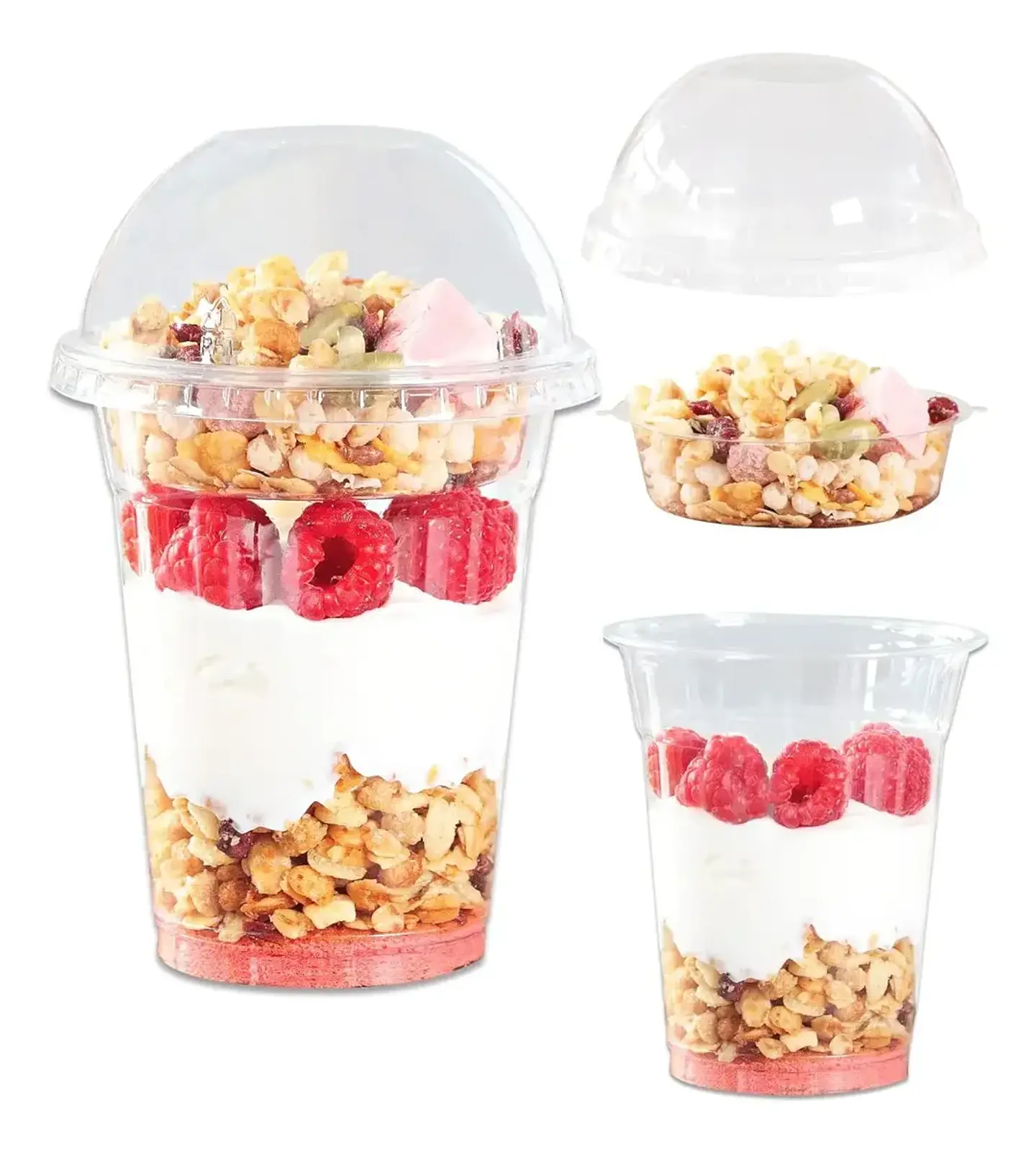 Vaso Pet 12oz Tapa Domo Sin Hoyo + Pocillo Inserto - 50uni 2
