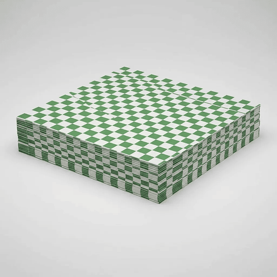 Papel Antigrasa Cuadros Verdes 33x33cm (100hjs) Insumitus®