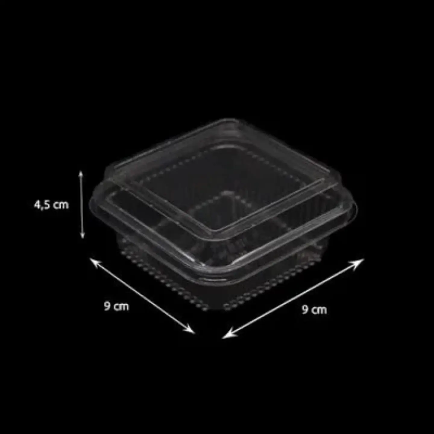 Envase Plastico Pet Cuadrado Para Postres G650 - 50 Unidades 3