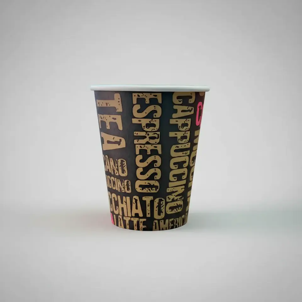 Vaso Negro Polipapel 8oz Diseño (240ml) (50 unidades)  5