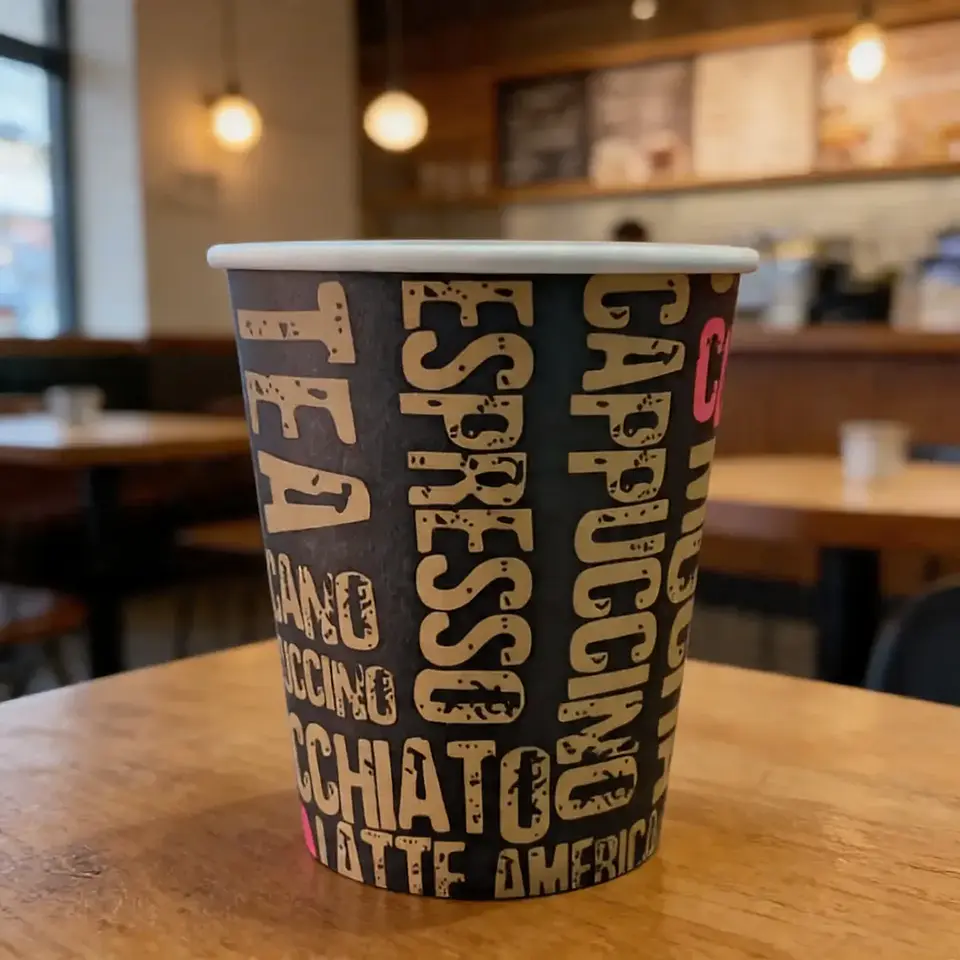 Vaso Negro Polipapel 8oz Diseño (240ml) (50 unidades)  6