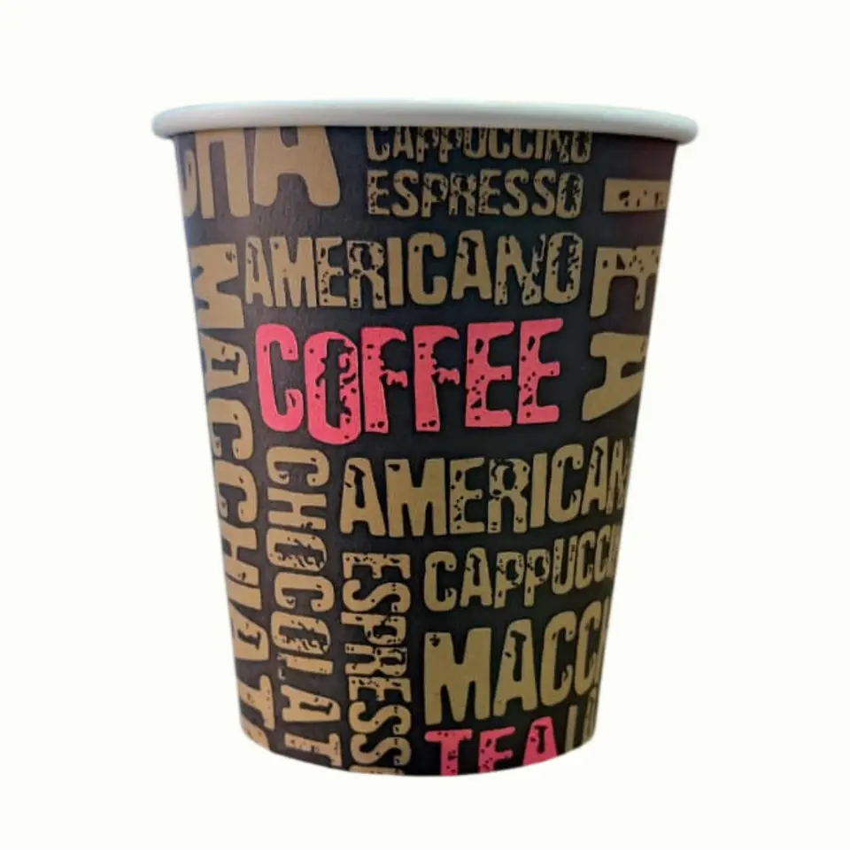 Vaso Negro Polipapel 8oz Diseño (240ml) (50 unidades)  1