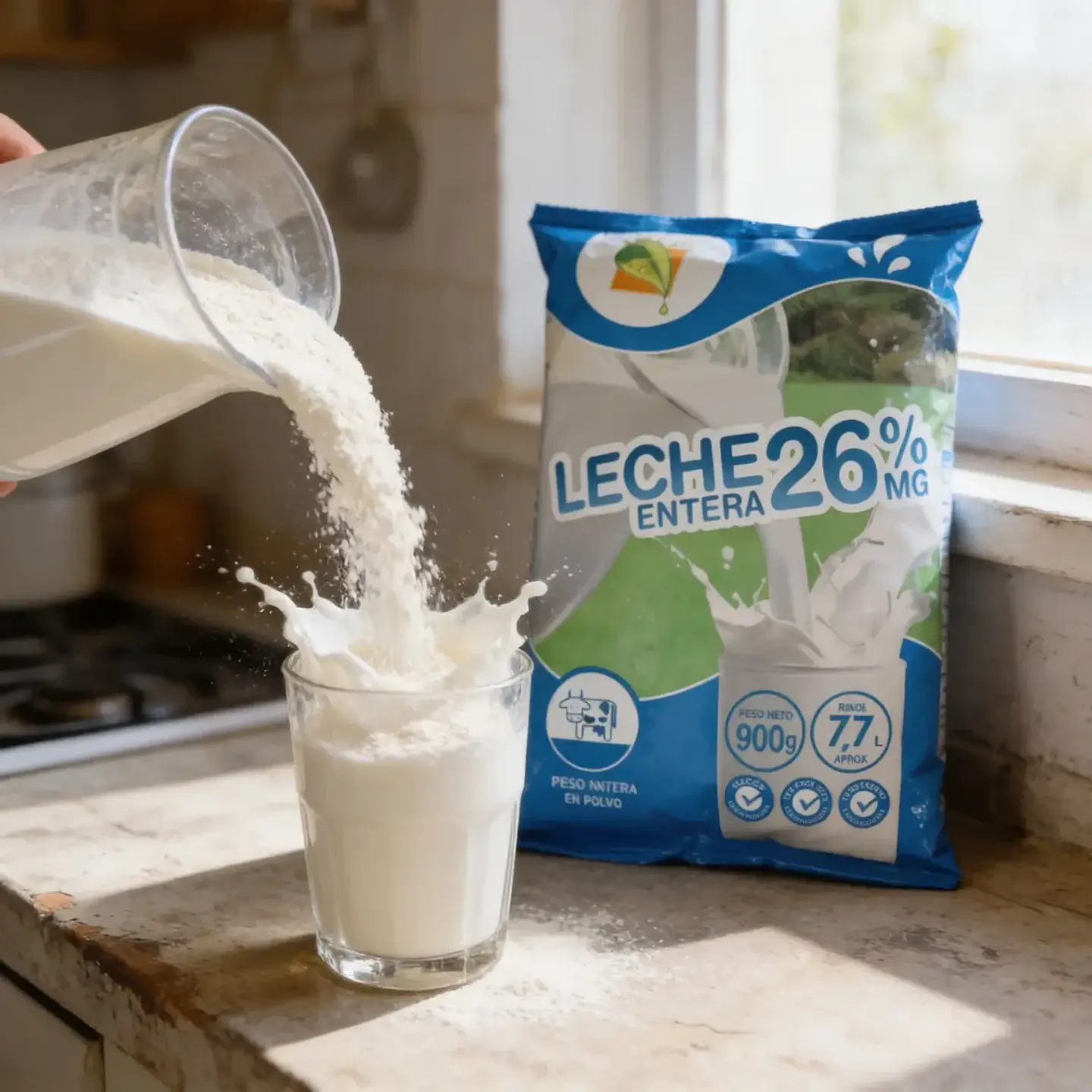Leche Entera En Polvo 26% Mg Macrofood Bolsa 900g Rinde 7,7 litros 5