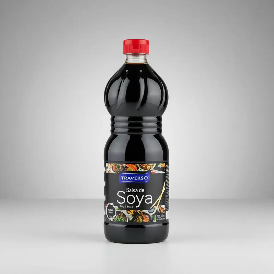 Salsa De Soya Traverso botella 1 litro 4