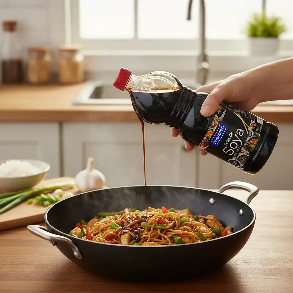 Salsa De Soya Traverso botella 1 litro 6