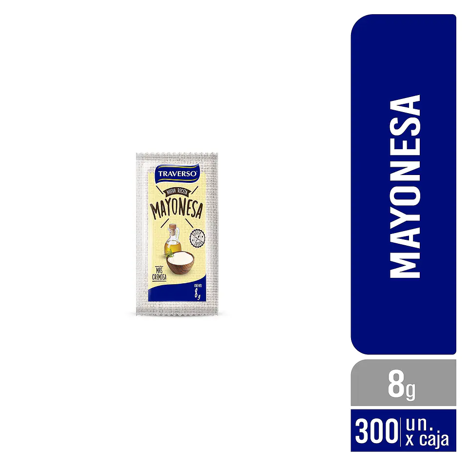 Mayonesa Traverso En Sachet 8g Caja 300 Unidades 1