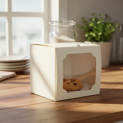 Caja Blanca Con Ventana Para Tortas 25x25x25cm