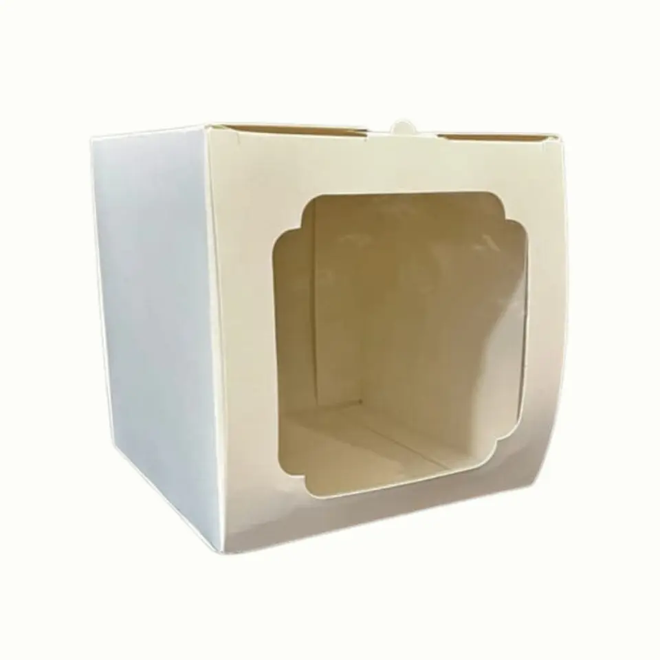 Caja Blanca Con Ventana Para Tortas 25x25x25cm 1