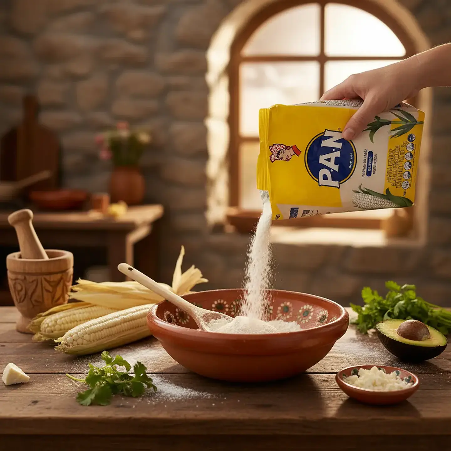 Harina De Maíz Blanco Precocido PAN - 1kg 2