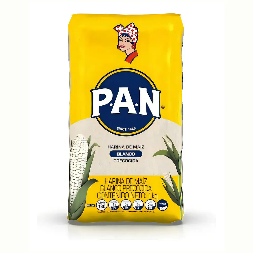 Harina De Maíz Blanco Precocido PAN - 1kg 1