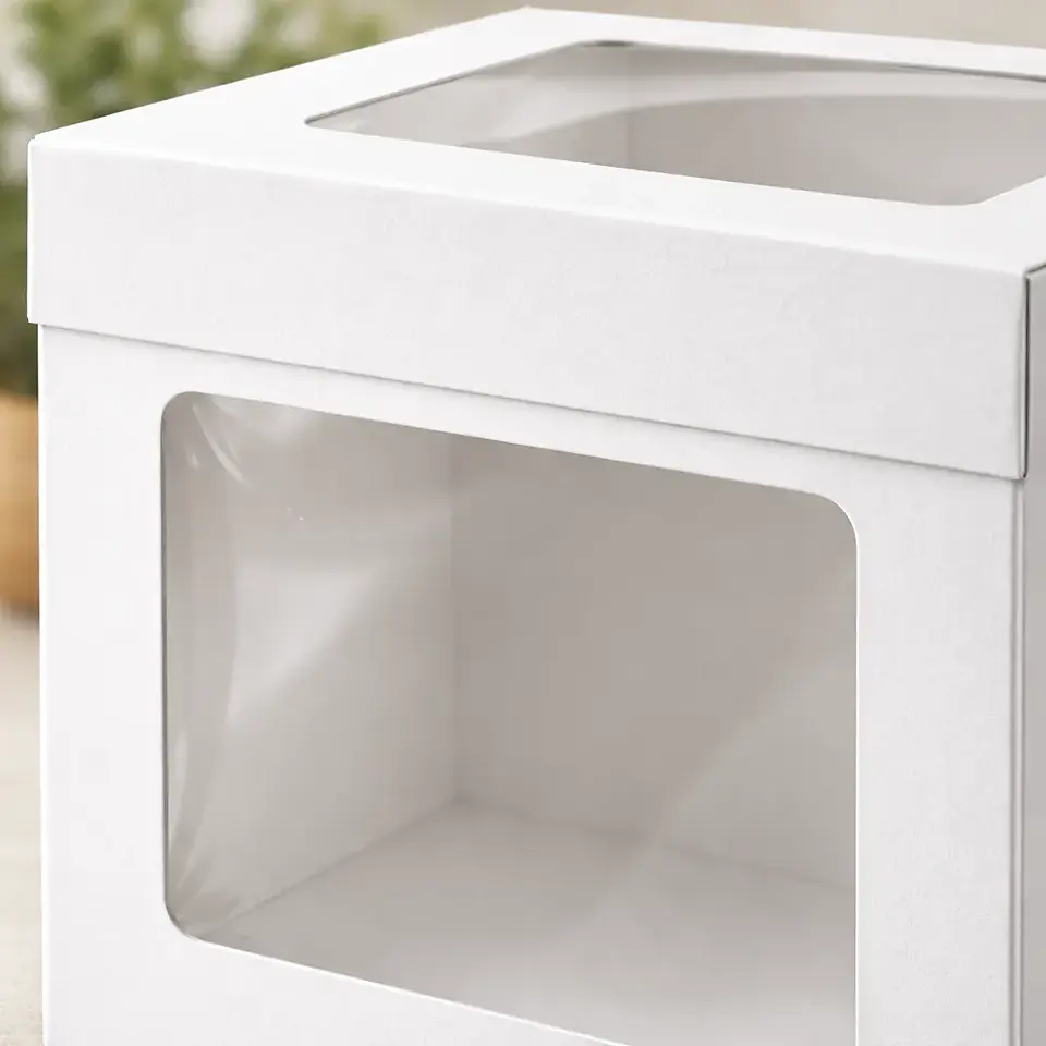 Caja Blanca Con Ventana Para Tortas 30x30x35cm 5