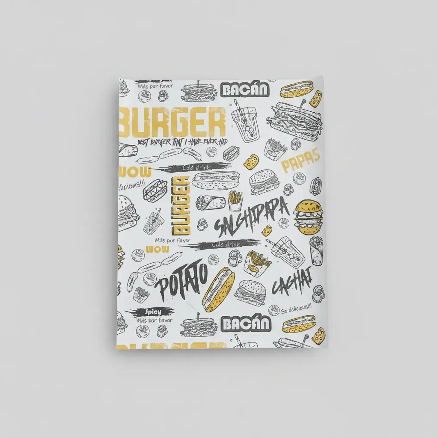 Papel Antigrasa Burger Street Amarillo 30x40cm - 100un 7