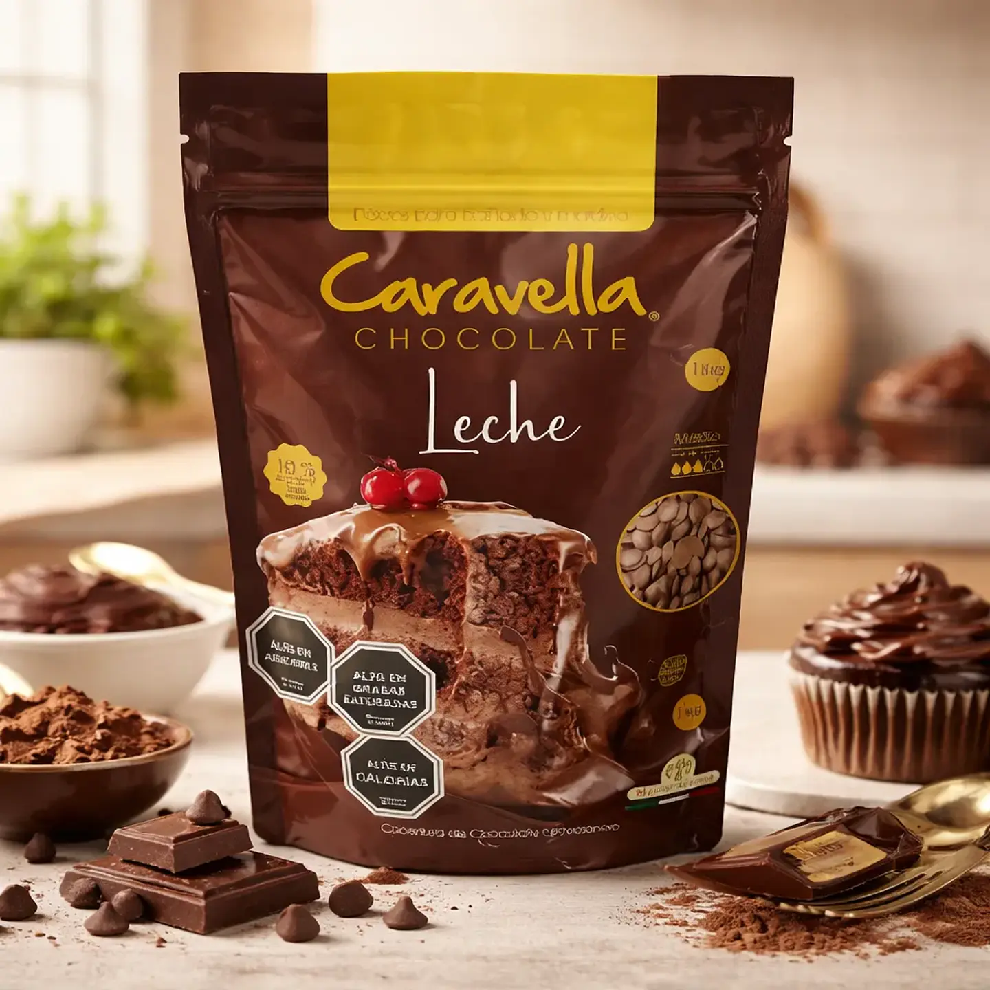 Cobertura Discos Leche 10% Chocolate Caravella Bolsa 1kg 4