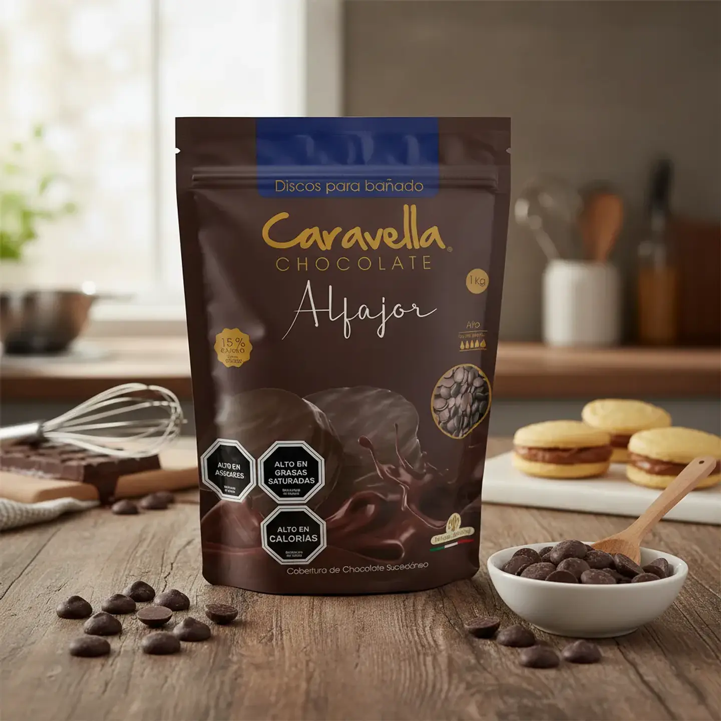Cobertura Caravella De Chocolate 15% Para Alfajor Bolsa 1kg 2