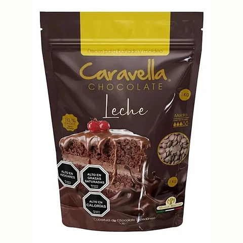 Cobertura Discos Leche 10% Chocolate Caravella Bolsa 1kg