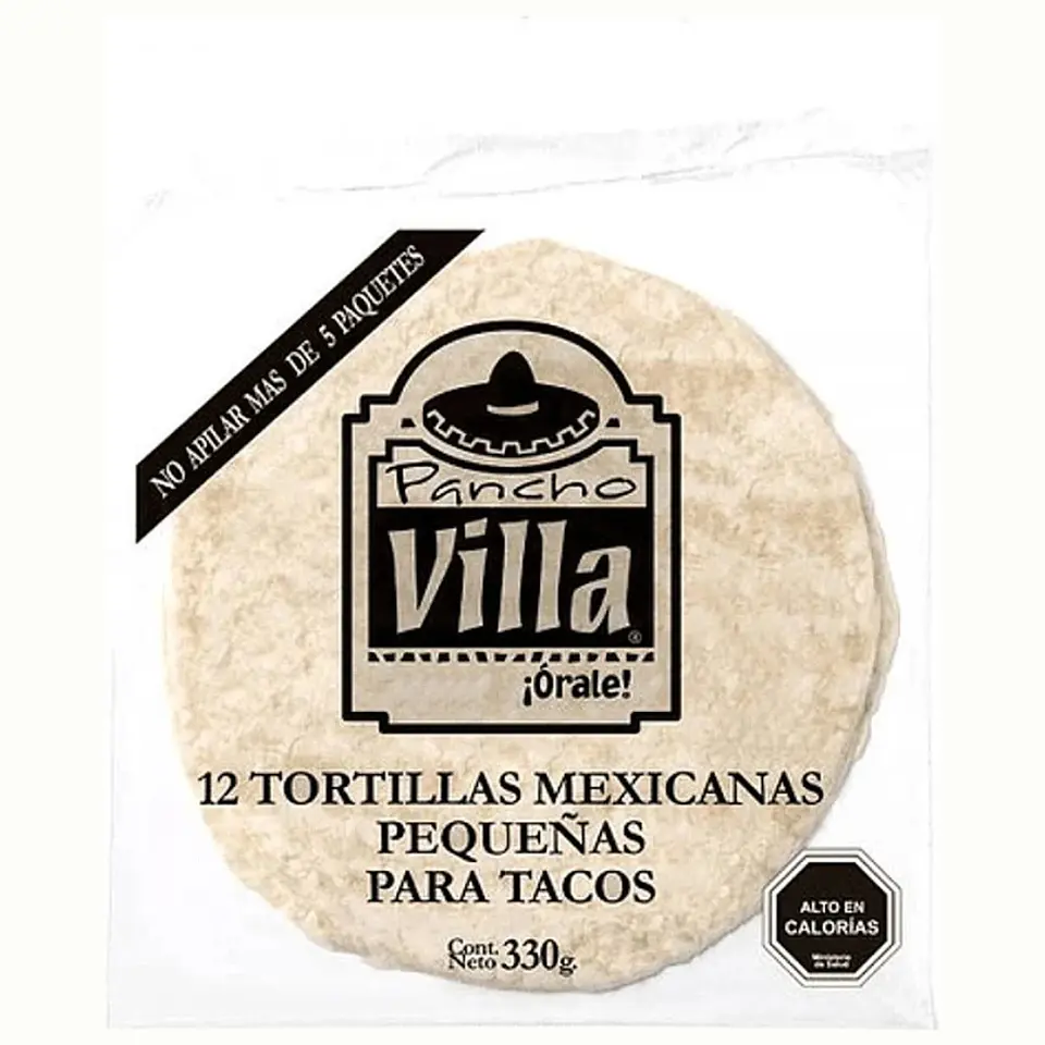 Tortillas Mexicanas Pancho Villa Pequeñas para Tacos 330gr - 12un 1