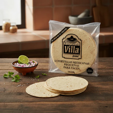Tortillas Mexicanas Pancho Villa Pequeñas para Tacos 330gr - 12un