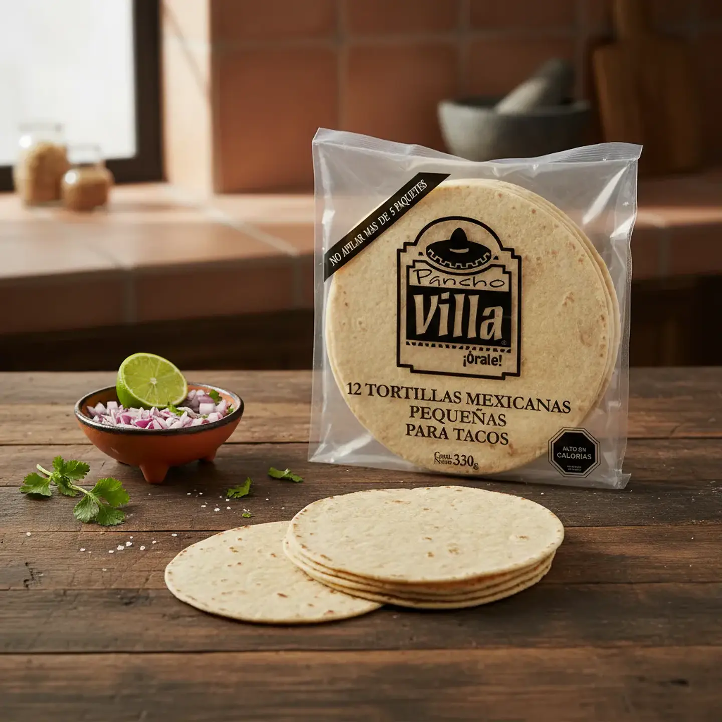 Tortillas Mexicanas Pancho Villa Pequeñas para Tacos 330gr - 12un 2