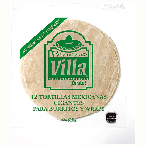 Tortillas Mexicanas Pancho Villa Gigantes 810gr - 12un