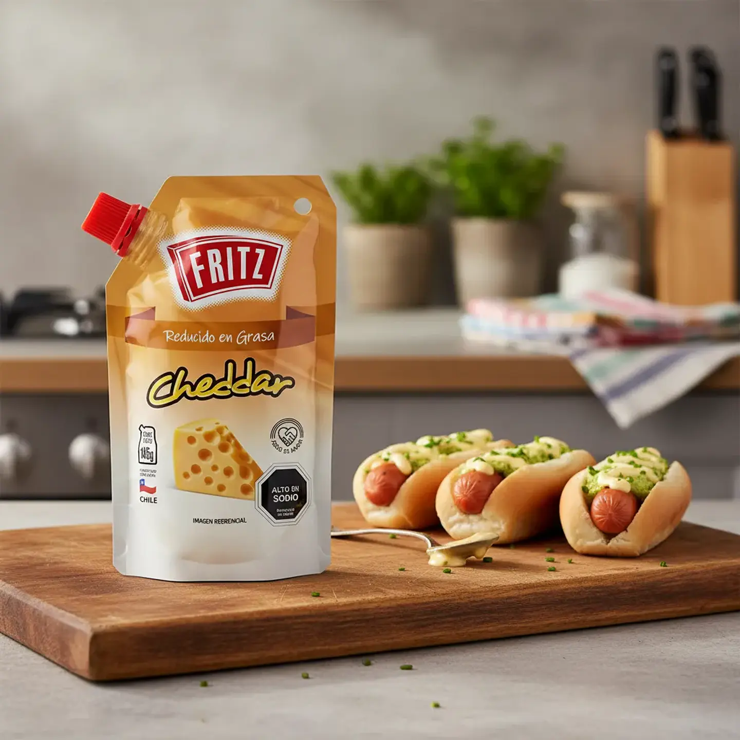 Salsa Aderezo Sabor Cheddar Fritz Doypack 145gr  2