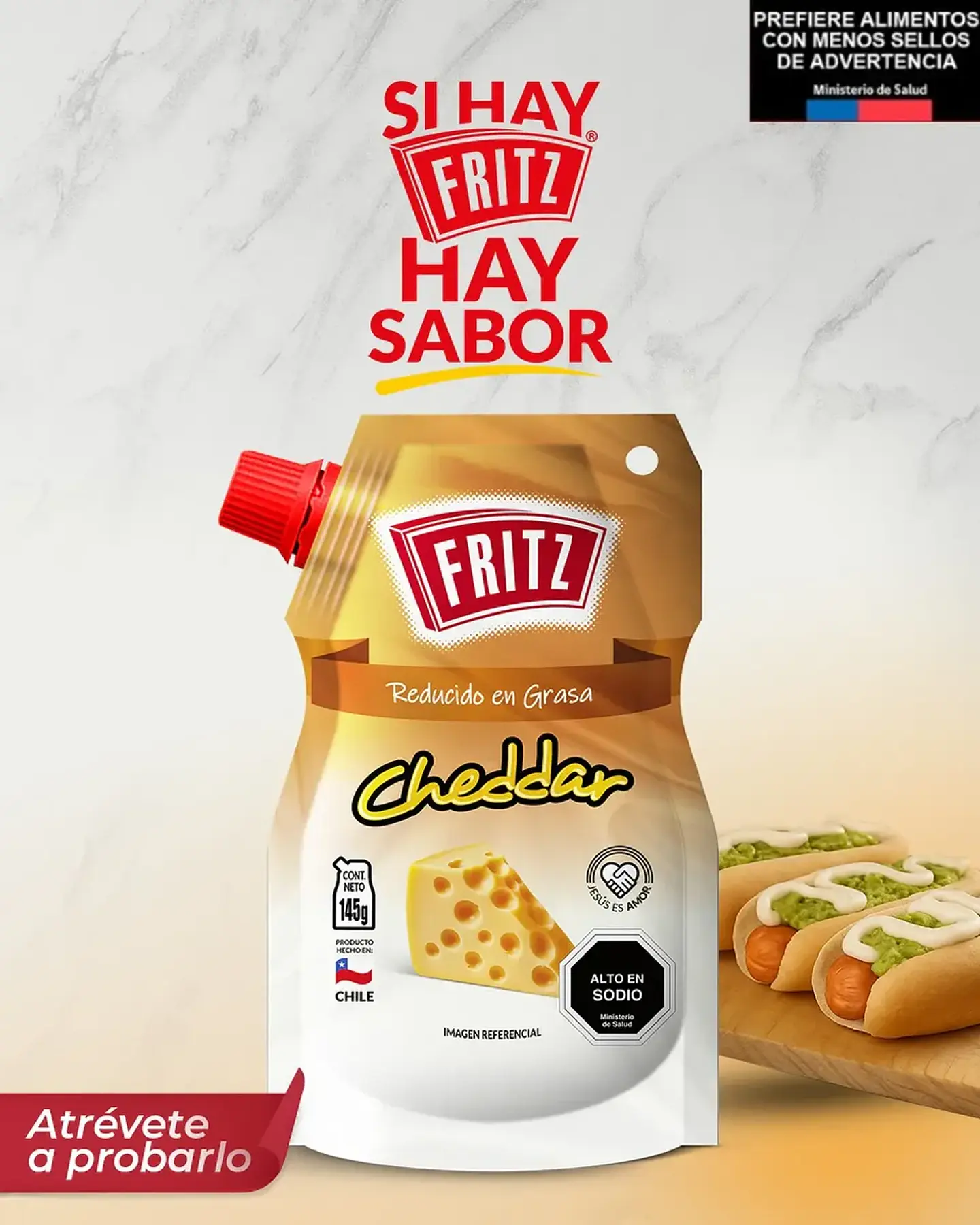 Salsa Aderezo Sabor Cheddar Fritz Doypack 145gr  6