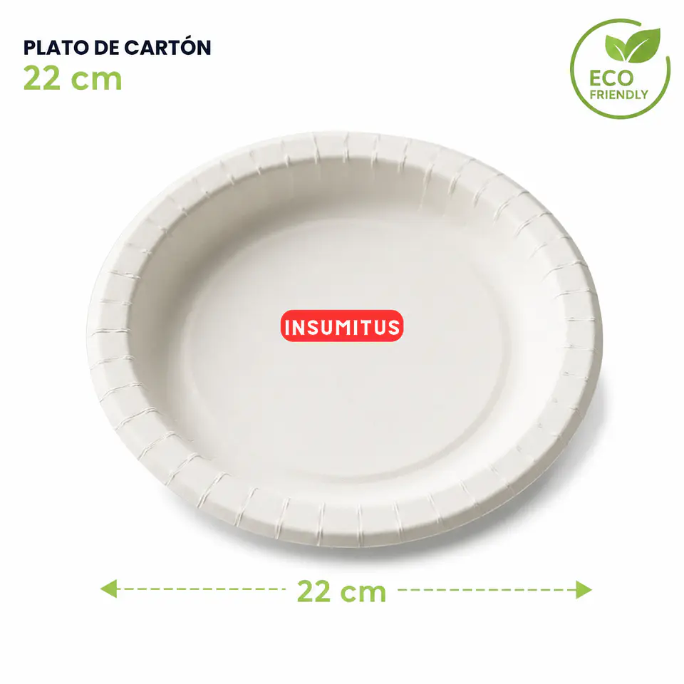 Plato De Carton 22cm 100% Biodegradables Paquete 20 Unidades 4