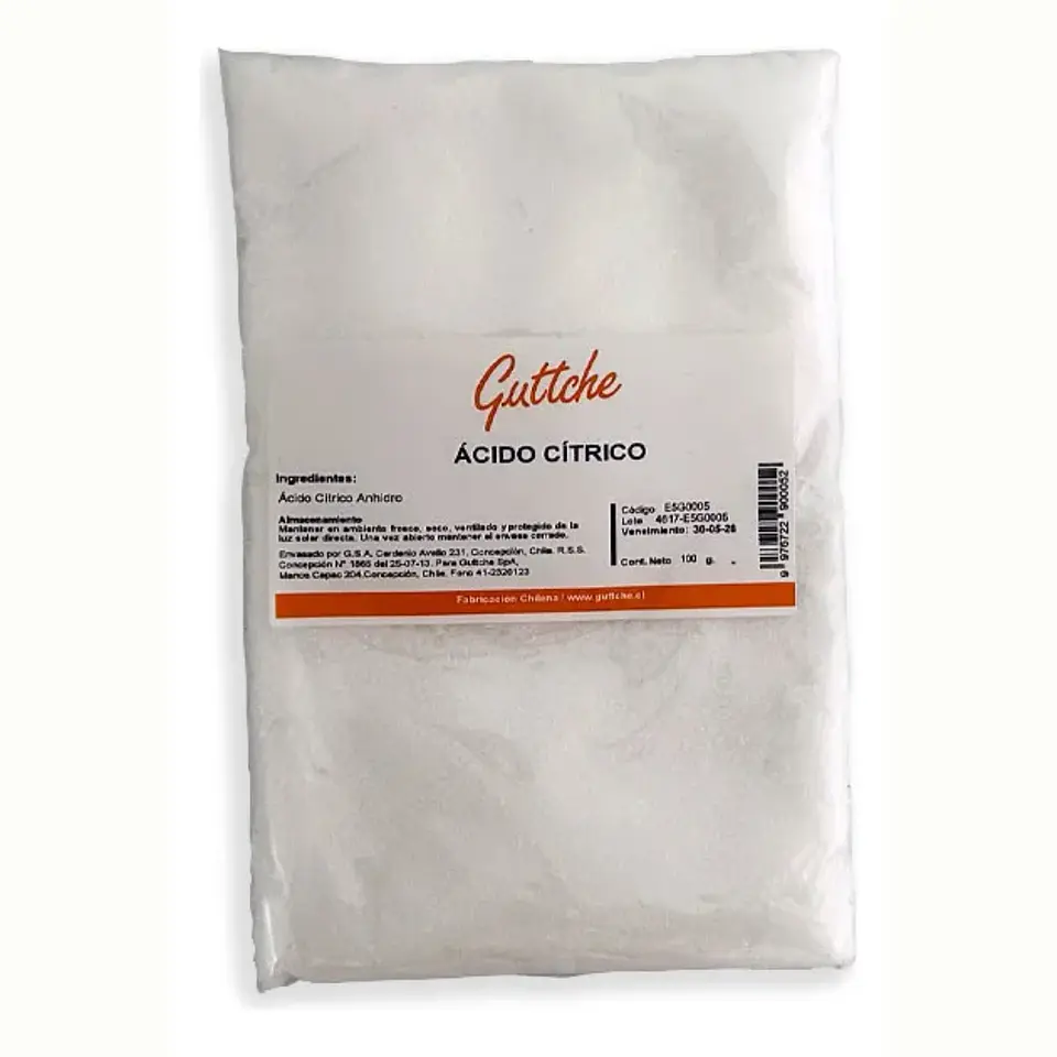 Ácido Cítrico Anhidro Polvo Alimenticio Guttche 100g 1