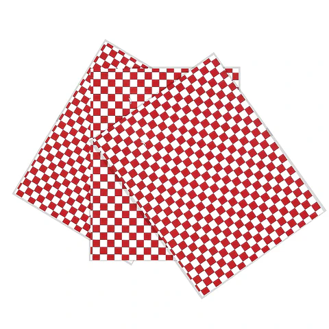 Papel Antigrasa Siliconado Cuadros Rojos 37x50cm - 100 hojas