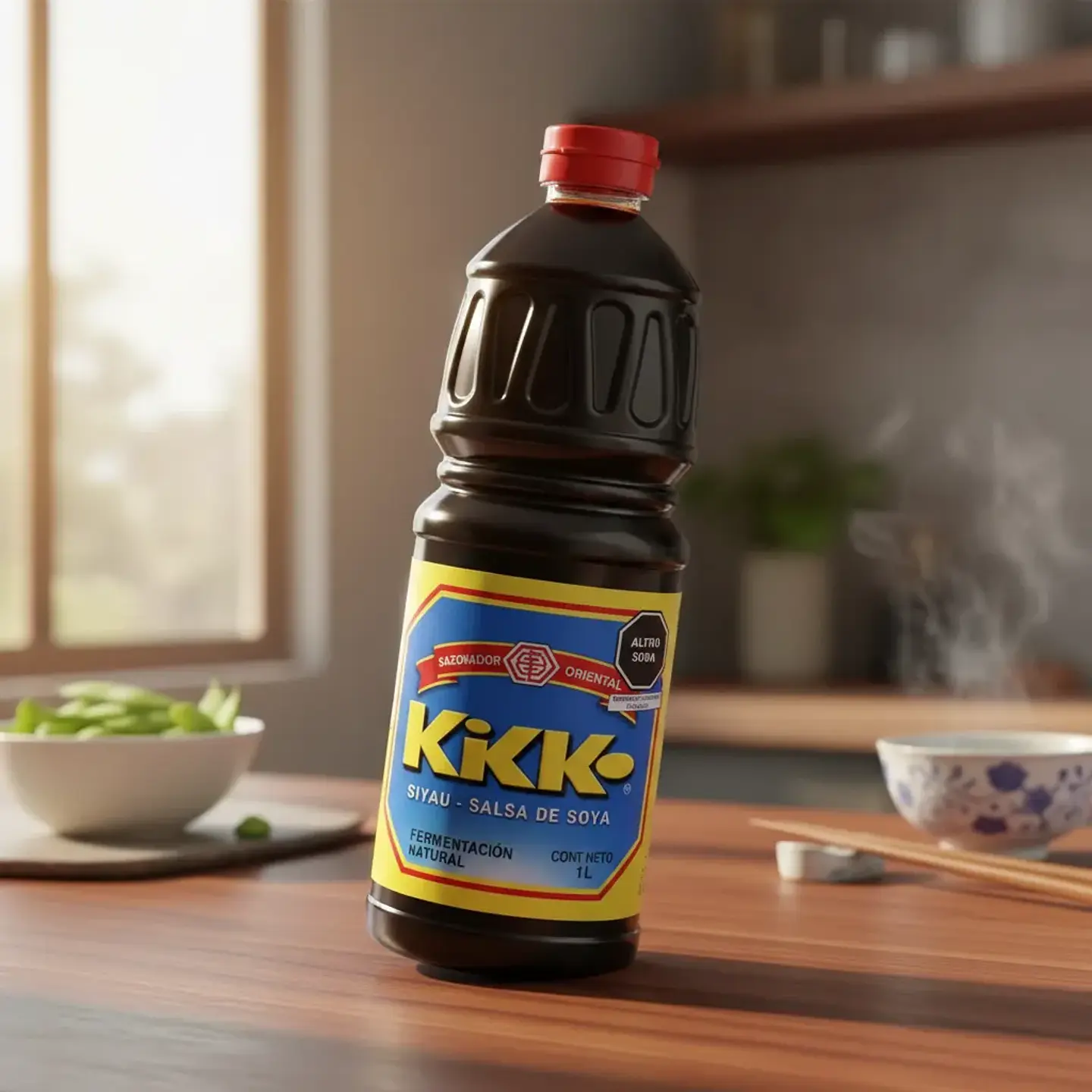 Salsa Soya Kikko Siyao Fermentación Natural Botella 1 Litro 3