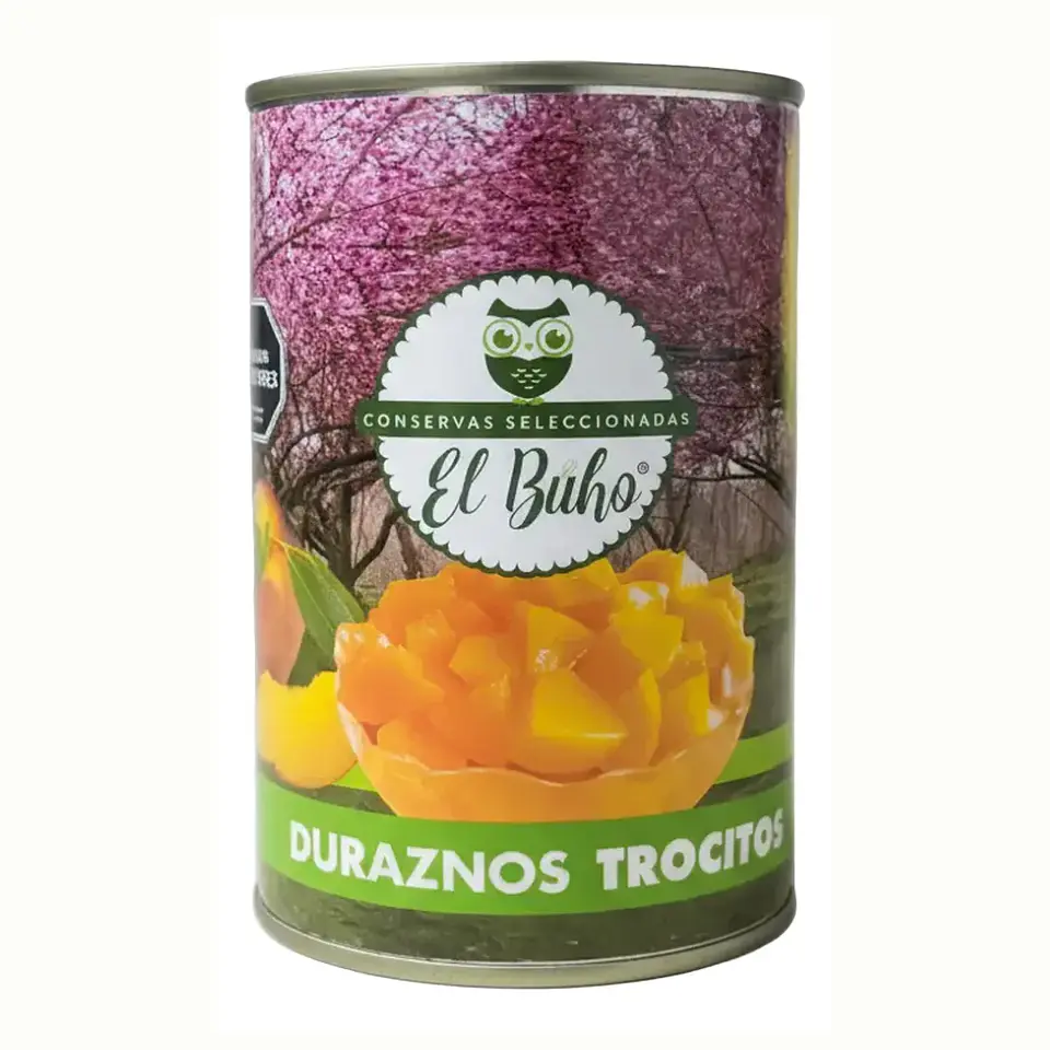 Durazno En Trocitos Conserva El Búho Tarro De 425gr 1