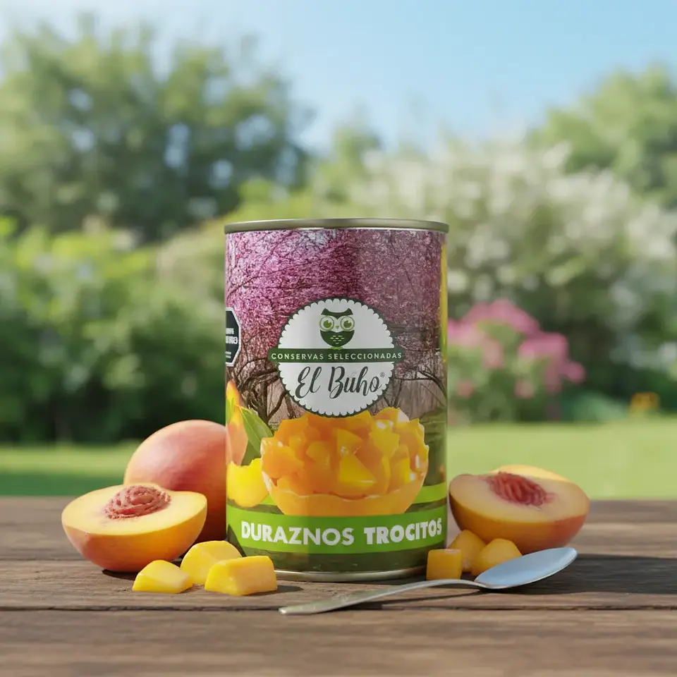 Durazno En Trocitos Conserva El Búho Tarro De 425gr 2