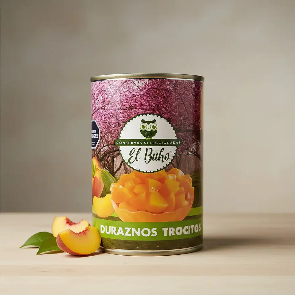Durazno En Trocitos Conserva El Búho Tarro De 425gr 4