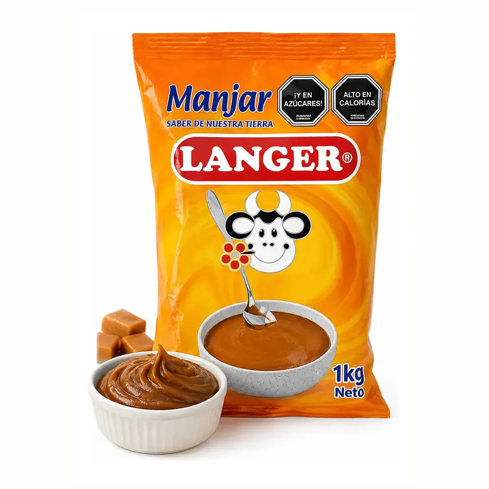 Manjar Pastelero Dulce De Leche Langer Bolsa 1kg 1