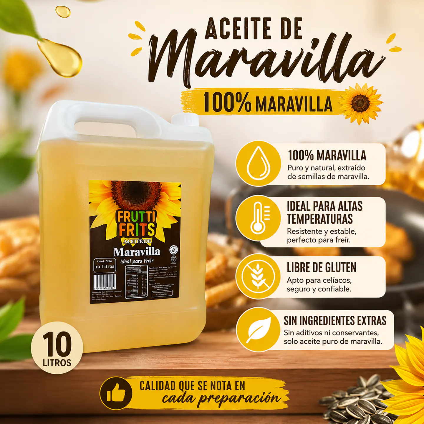 Aceite Para Freir De Maravilla Frutti Frits Bidón 10 Litros 2