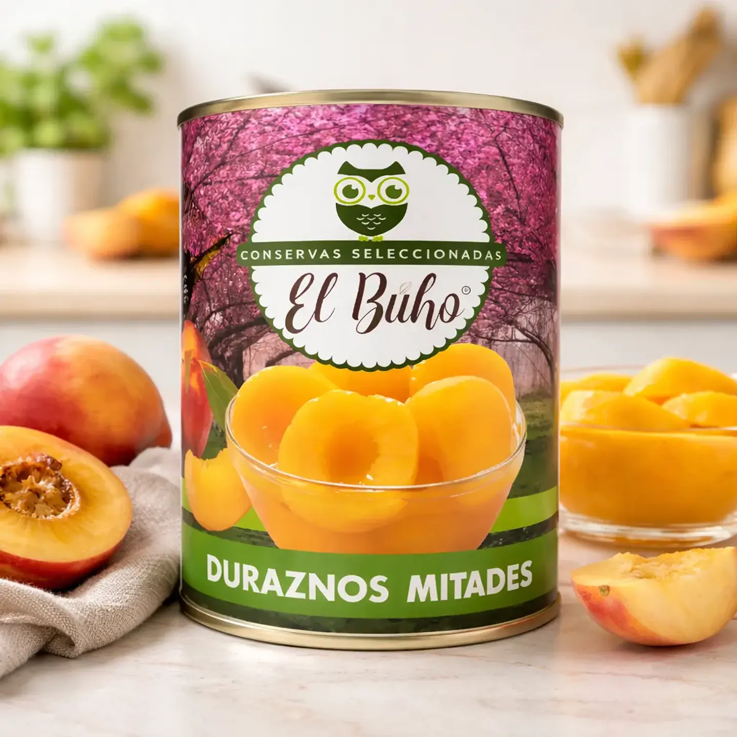 Durazno En Mitades En Conserva El Búho Tarro De 425gr 6