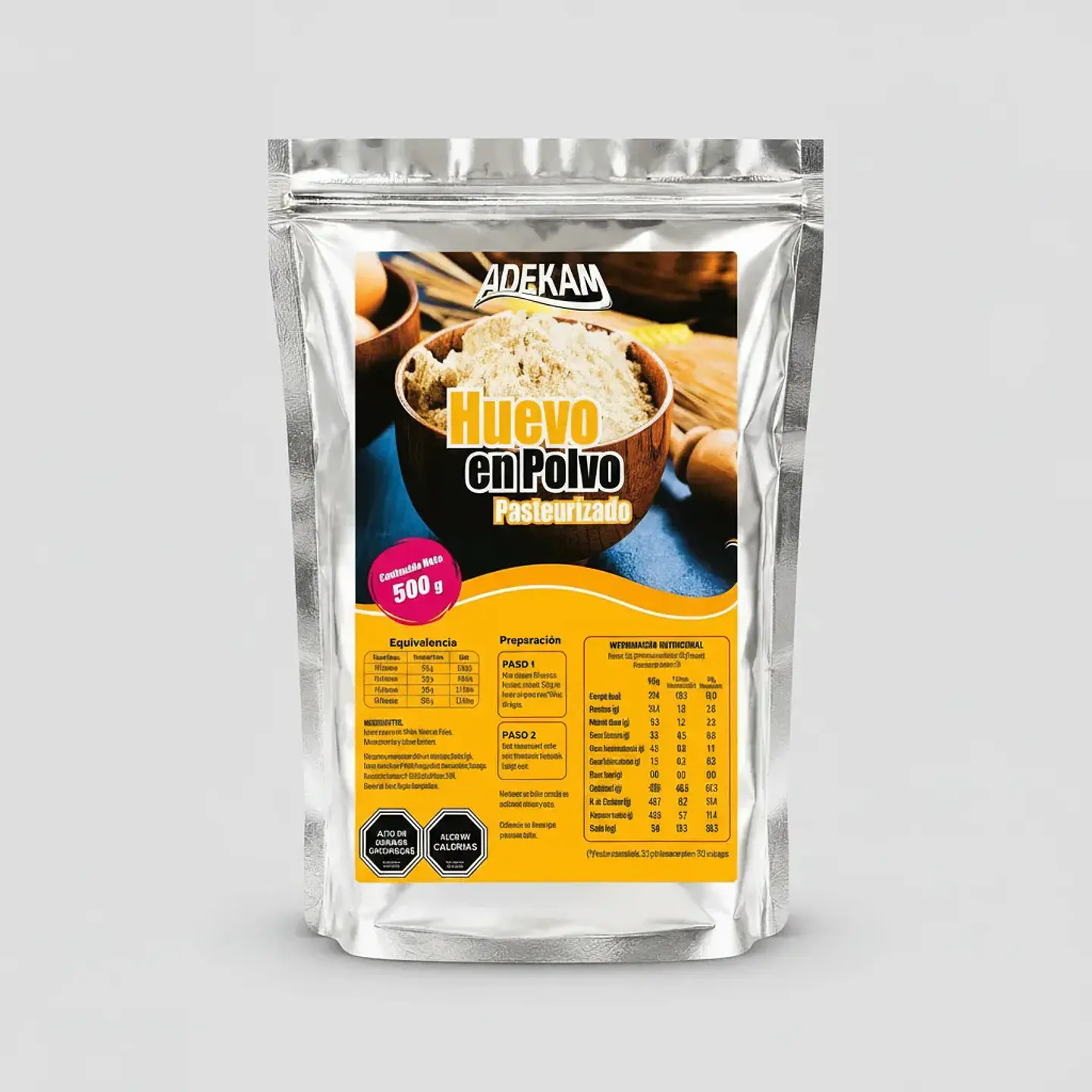 Huevo En Polvo Pasteurizado Premium Adekam Bolsa 500g 5