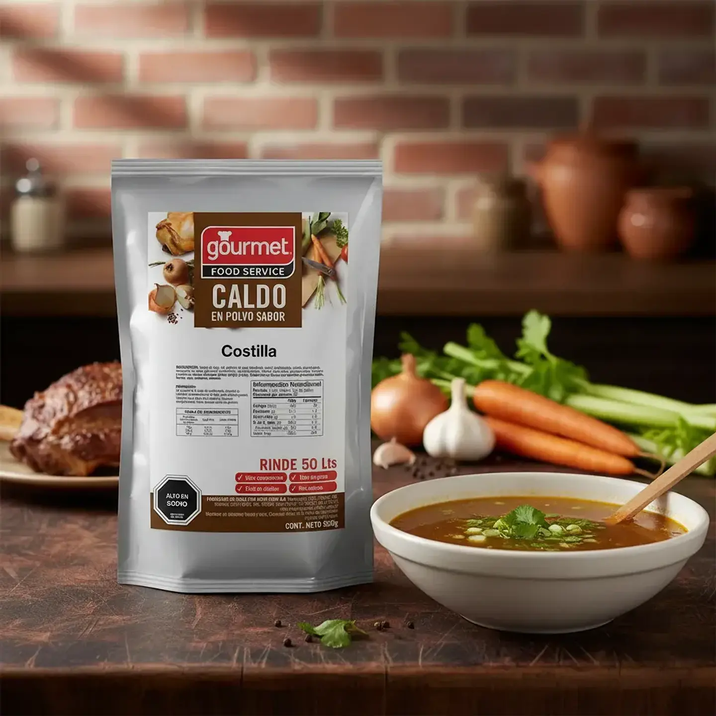 Caldo de Costilla en Polvo Gourmet 800gr	 4
