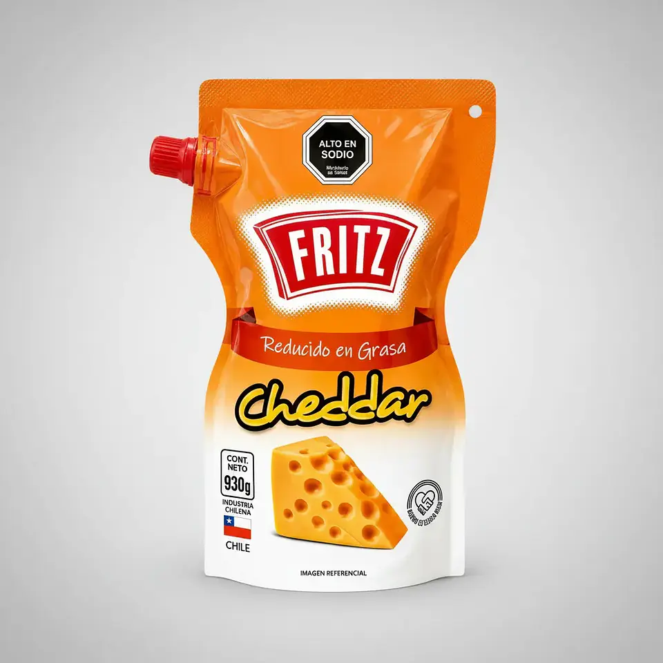 Salsa Queso Cheddar Fritz Bolsa 930gr 5