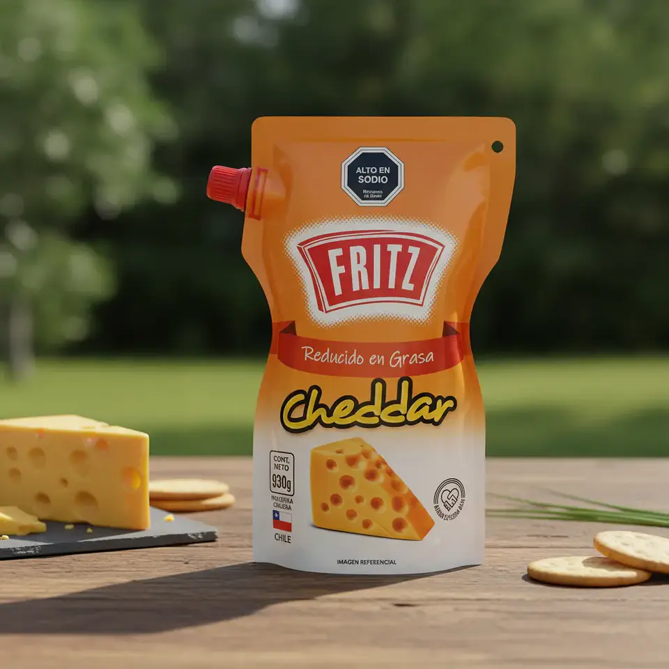 Salsa Queso Cheddar Fritz Bolsa 930gr 2