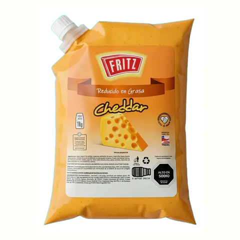Salsa Queso Cheddar Fritz Bolsa 1kg