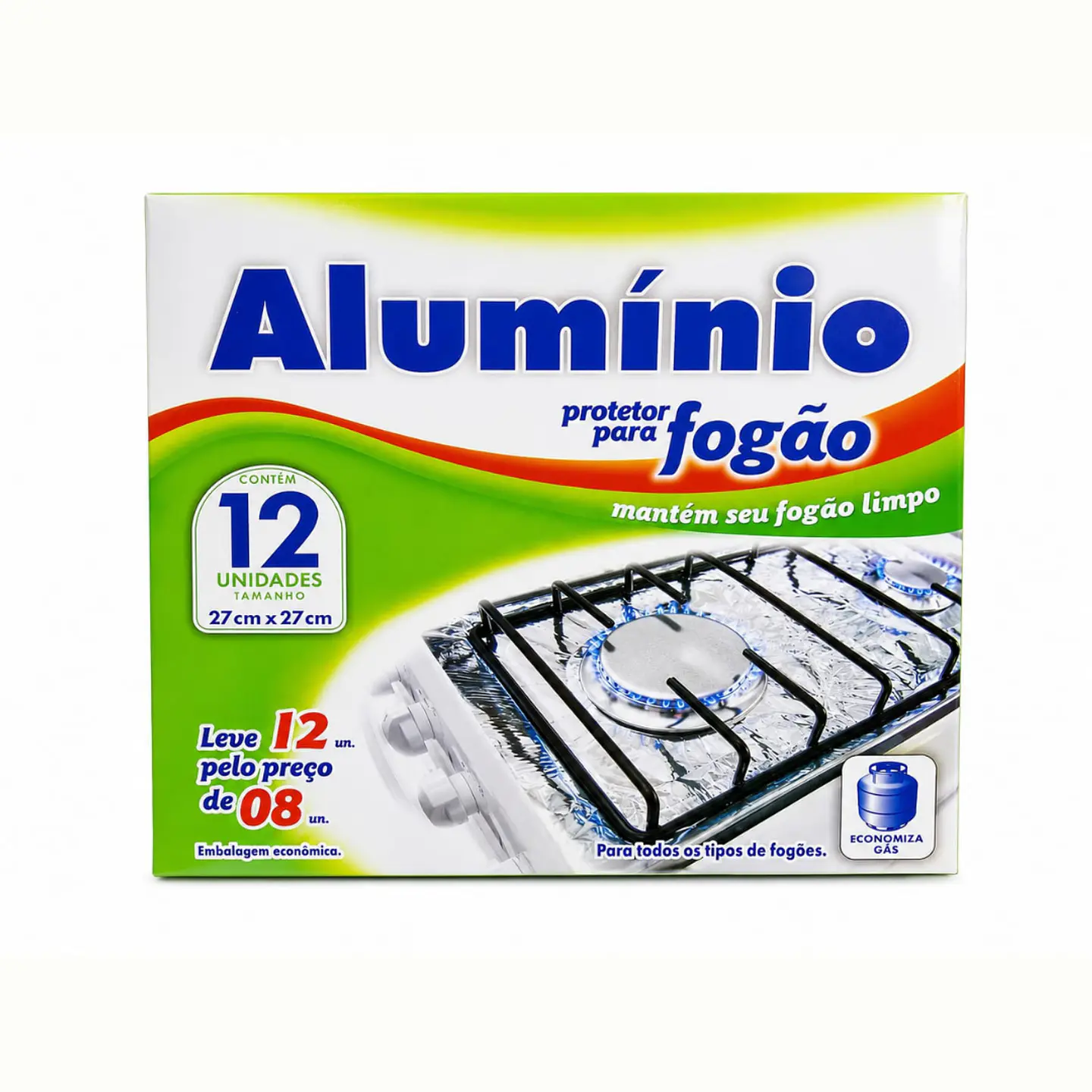 Pack 12 Unidades Papel Aluminio Protector De Cocina 27x27cm 1