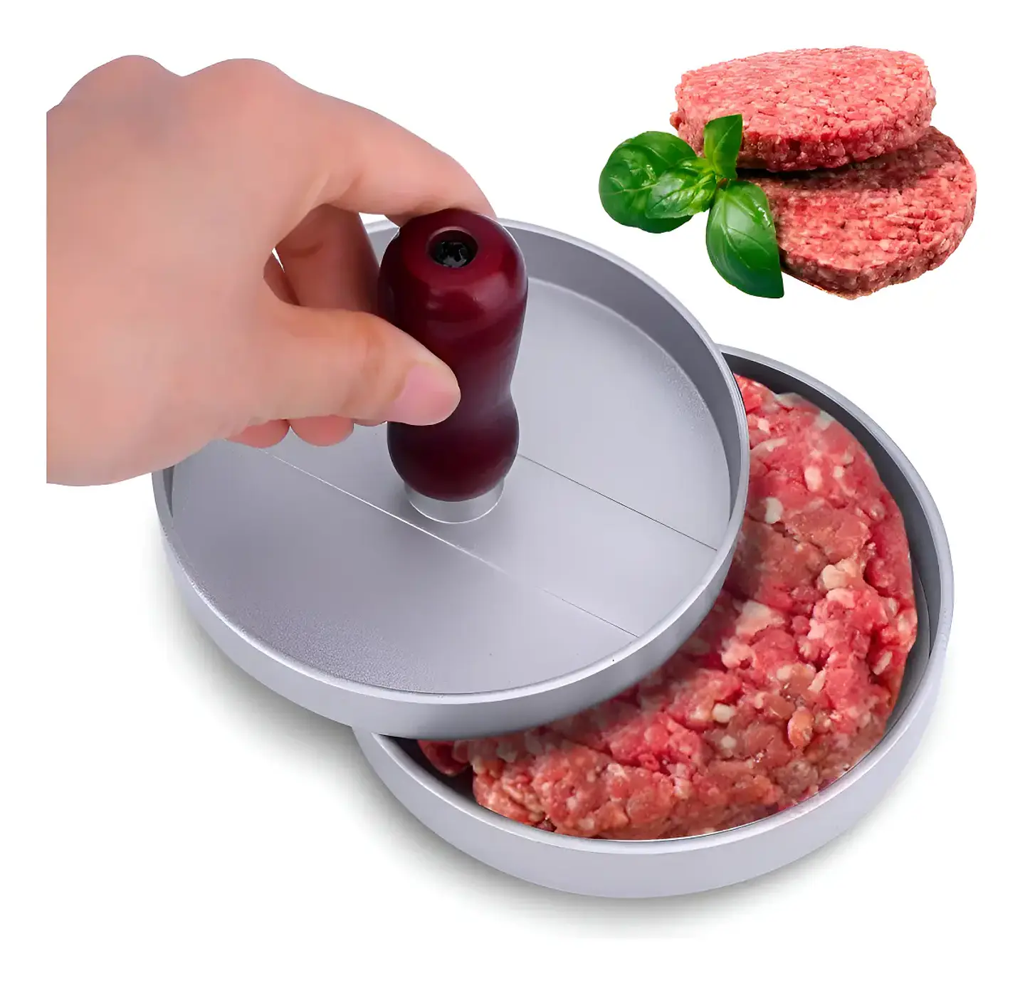 Prensa Para Hamburguesas Con Molde Antiadherente 12cm Tamaño 7