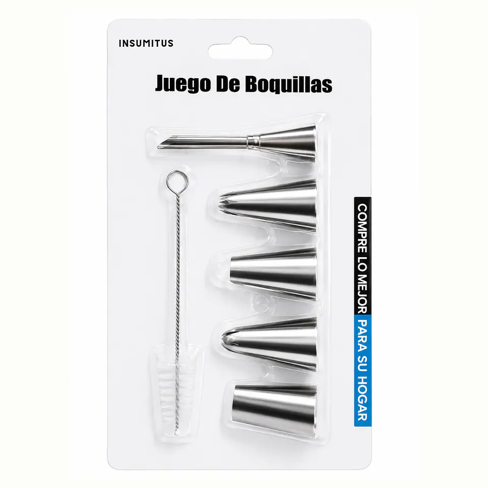Set 5 Boquillas Para Manga Pastelera + Cepillo De Limpieza 1